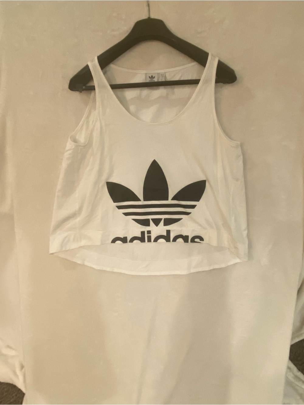 adidas White Tank Top with Black Trefoil Logo